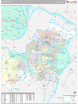 St. Louis Wall Map Premium Style